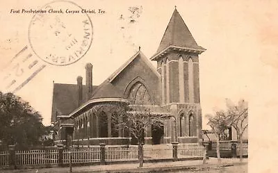 Vintage Postcard 1908 First Presbyterian Church Building Corpus Christi Texas TX • $9.88