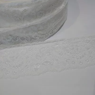 FULL ROLL 40 Metres Of Ivory/cream Rose Polyester Lace 58mm Wide • £10