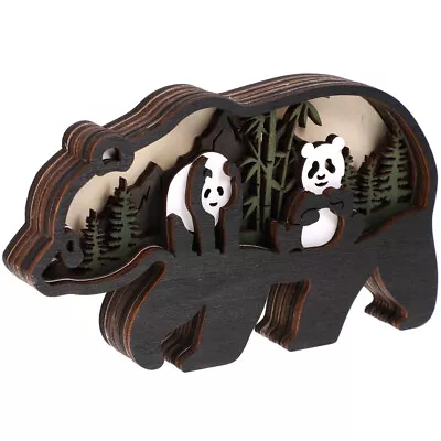  Wooden Panda Ornament Light House Decorations For Home Wall Art Travel • £11.79