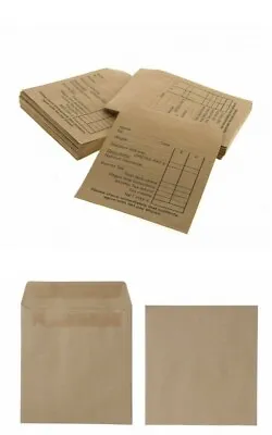 Plain & Printed Brown Wage Packet Envelopes Self Seal Payday Earnings Money Cash • £2.99