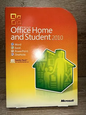 Microsoft Office 2010 Home And Student Family Pack Licensed For 3PCs=RETAIL BOX • $35