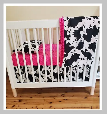 Cow Print Country Style Baby Bedding Western Crib Bedding Set • $82
