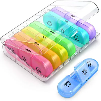 7 Day Weekly Medication Pill Organizer Storage Container Box Case 3 Times A Day • $19.99