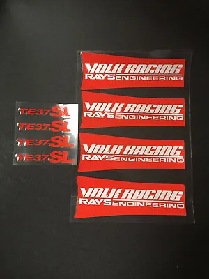 JDM Reflective VOLK Racing TE37SL Wheel Sticker Decals Red White Letter Drift • $16.50