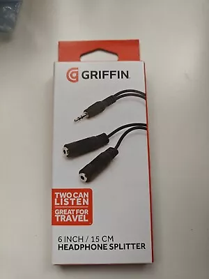 Griffin 3.5mm Headphone Earphone Y Splitter Cable Dual Listening UK Stock • £2.49