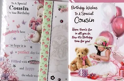 Cousin Birthday Card Female Choice For Girls And Women Small And Slim Designs • £2.25