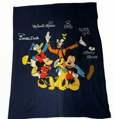 Disneyland Paris Mickey Mouse And Friend Fleece Throw Blanket Pluto Donald Goofy • £28