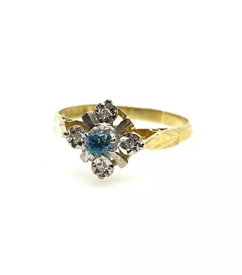 £199 • Buy Gold Diamond Ring 18ct Yellow Gold Sapphire Diamond Ring Engagement Ring Wedding