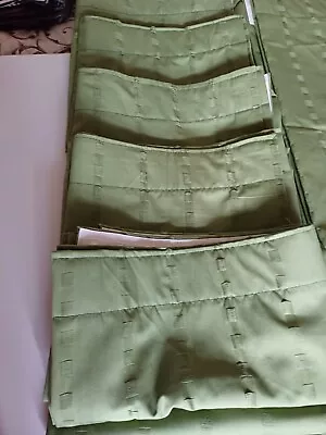 6 Pairs Curtains Ready Made 26 X 32 Inches Long Green Narrowboat Caravan • £54