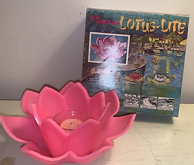 1960’s Vintage Lotus Lite Pink Floating Pool Candle Holder Candle-Glo USA • $23.10