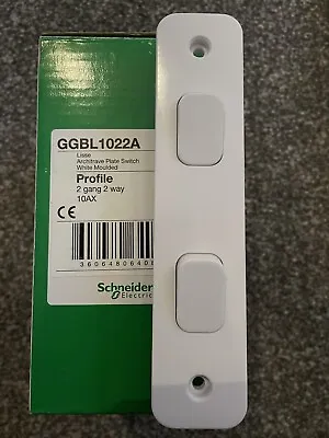 £1.87 • Buy Schneider GGBL1022A Architrave 2G Plate Switch 2 Way 10A White 