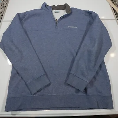 Columbia Sweater Mens Medium Blue Fleece Quarter Zip Pullover Sweatshirt Medium • $9.02