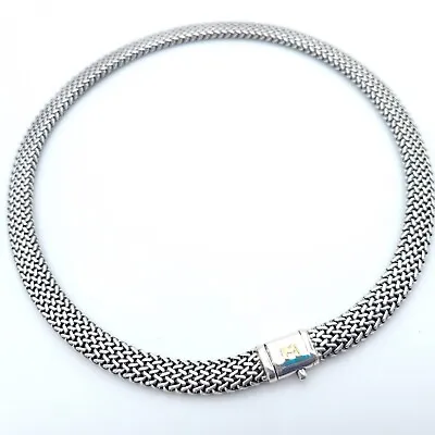 Flli Menegatti Sterling Silver & 18k Gold 9mm Woven Mesh Somerset 16 In Necklace • $350