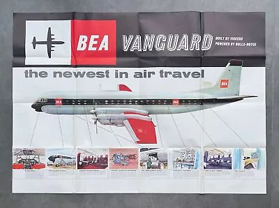 British European Airways Vickers Vanguard Airline Poster Brochure Bea 1960's • $223.74