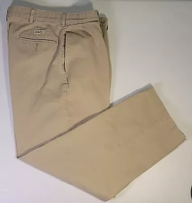 POLO RALPH LAUREN MENS GOLF PANTS Sz 35x30 Tan Khakis Solid Chino Pleated • $19.95