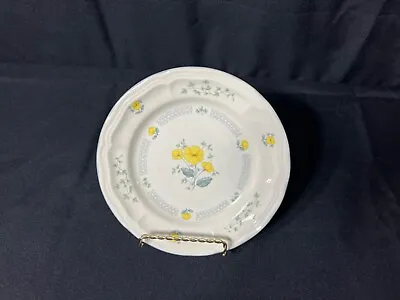 Vintage NEWCOR Stoneware 4003 Harmony Plate Yellow Flowers Green Leaves 7.5” • $10.99