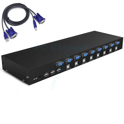 NEW 8 Port USB KVM VGA Switch With 8 Set Cable For  Mouse Keyboard Monitor PC • $69.99
