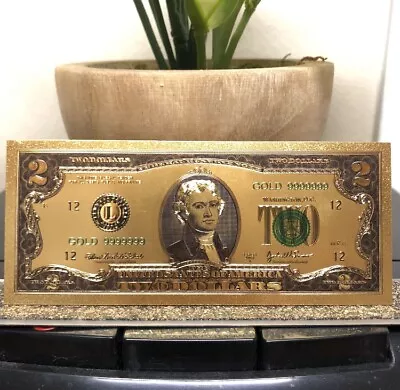 24k Gold Plated $2 Dollar Bill Banknote • $10