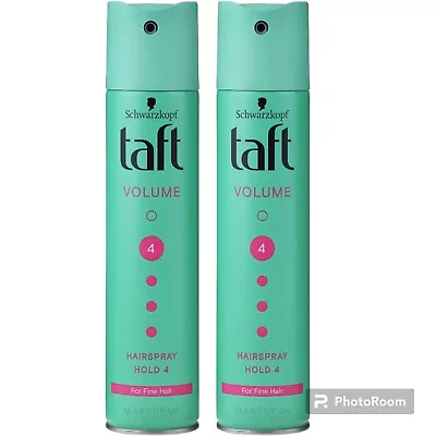 Schwarzkopf Taft Volume Hairspray Hold 4 For Fine Hair 250ml X 2 • £18.99
