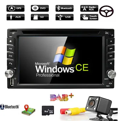 Double 2Din Car Stereo Radio DVD Player Bluetooth GPS Navigation With Map+Camera • $138.99