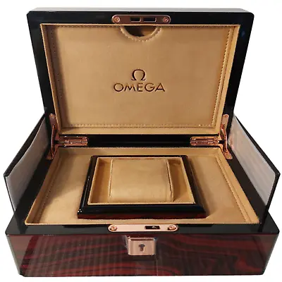 £125 • Buy Omega Lacquered Replacement Wooden Watch Storage Box Case, Gift Bag. Tag Out Box