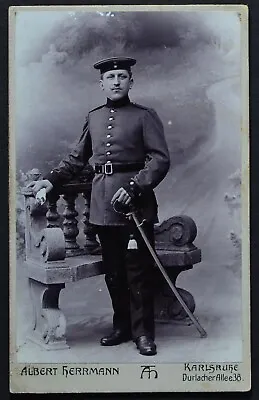 CDV Photo Man Soldier Phot. Albert Herrmann Karlsruhe Germany (2207) • $6.99