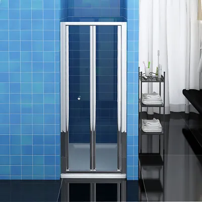 900mm Bi Fold Shower Door Walk In Cubicle Enclosure Bathroom Glass Screen  • £126.99