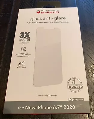 $7.75 • Buy ZAGG Invisible Shield Glass Anti-Glare Screen Protector For IPhone 12 Pro Max
