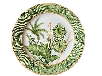 Intrada Italy SAFARI 13.75  Service CHARGER PLATE Majolica Bamboo Edge • $89