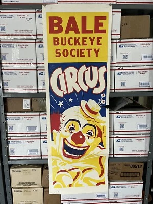 $100 • Buy Vintage Bale Buckeye Society Circus Poster