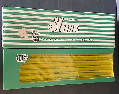 Colonial Candles Of Cape Cod Slim Tapers 12” Pome Green Unopened Box Of 12 • $21.99