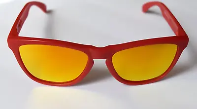 OAKLEY Frogskins Matte Red Fire Iridium Mirrored OO9013-48 55-17-133 Sunglasses • $109.99