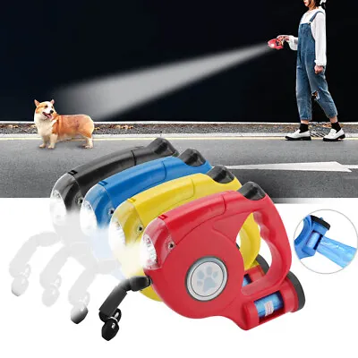 £9.19 • Buy Dog Leads Lead Retractable Training Pet Leash Extending Tape Cord With Light