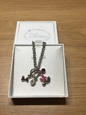 GENUINE Licensed Disney Minnie Mouse Charm Bracelet Silver Look New Boxed Gift • £12.95