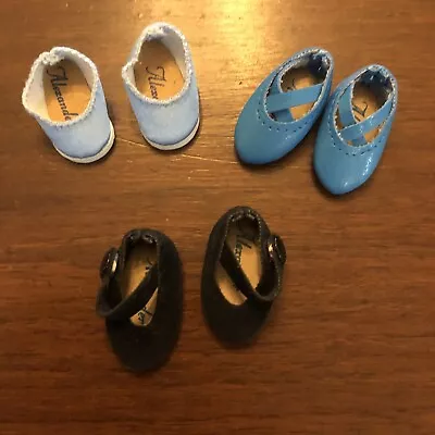 Madame Alexander Doll Shoes Lot Of 3 Pair Black Turquoise Lt Blue • $24.95