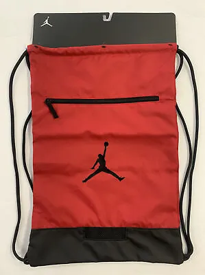 Nike Air Jordan Jumpman LG Drawstring Gym Sack Bag/Sports Backpack In Red/Black • $16.50