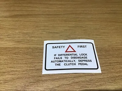 £6.75 • Buy Massey Ferguson Safety First Differential Decal For 130,135,148,165.175,185 Etc