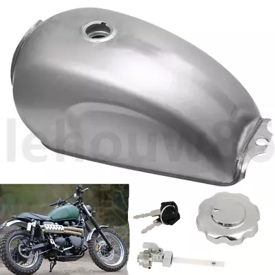 Gas Fuel Tank 9L/2.4Gal Gallons Motorcycle Gas Fuel Tank Bare Universal • £59.99