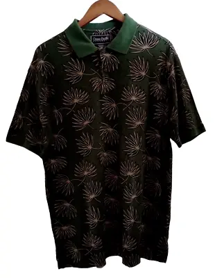 VTG Op Hawaiian Shirt Soft Knit Weed Green Large Ocean Pacific Polo Herb • $48.67