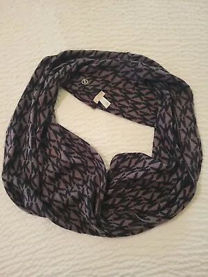 MICHAEL KORS Black/Gray MK Logo Monogram Large Loop Scarf MSRP $88 60  Round • $19.99