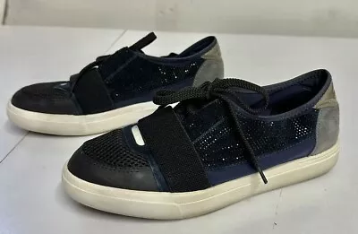 Vaneli Sport Black & Blue Rhinestone Studded Women’s Sneakers Size 9.5 • $20