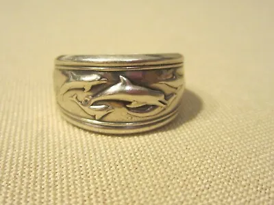 Kabana Vintage Sterling Dolphin Band Ring **rare** size 8.25 Grams 6.9 • $115