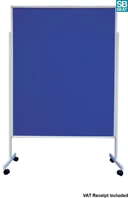 £79.95 • Buy Freestanding Floor Display BLUE Felt Pin Board Special Format Mobile Wheels 