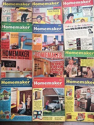 Vintage HOMEMAKER Monthly Magazines X12 1959 1960 1961 1962 1965 1966 • £20