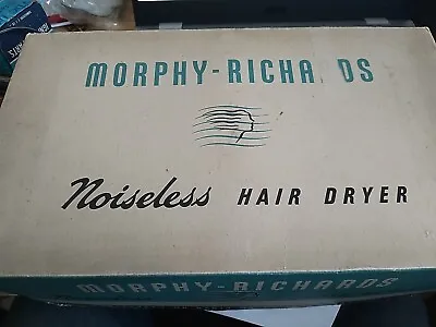 Vintage Morphy Richards Noiseless Hair Dryer 1950s BAKLELITE PLUG IN BOX NEW ? • $5.04