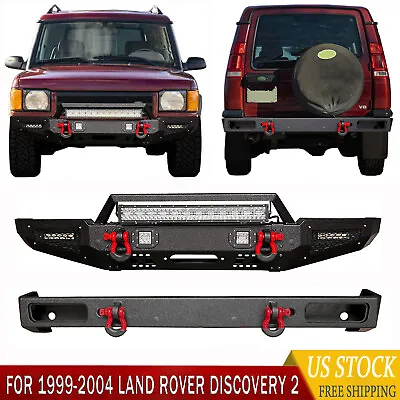 Front Bumper And Rear Bumper W/LED Lights For 1999-2004 Land Rover Discovery 2 Ⅱ • $1025.99