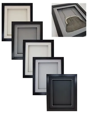 £15.99 • Buy 3D Box Black RECTANGLE Picture Photo Kids Art Medals Object Hobby Display Frame