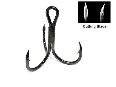 30 Hooks For Each Pack Black Nickle Cutting Blade Forged Treble Hooks FH31HP30 • $6