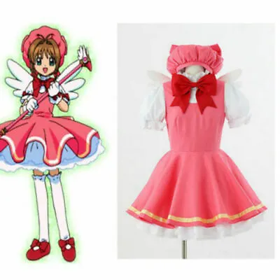 Cardcaptor Sakura Kinomoto Sakura Cosplay Fight Costume Magical Pink Dress • $52