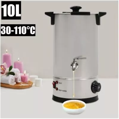 10L Wax Melter Electric Melting Pot Machine Pour Spout Candle Soap Make 30-110°C • £95